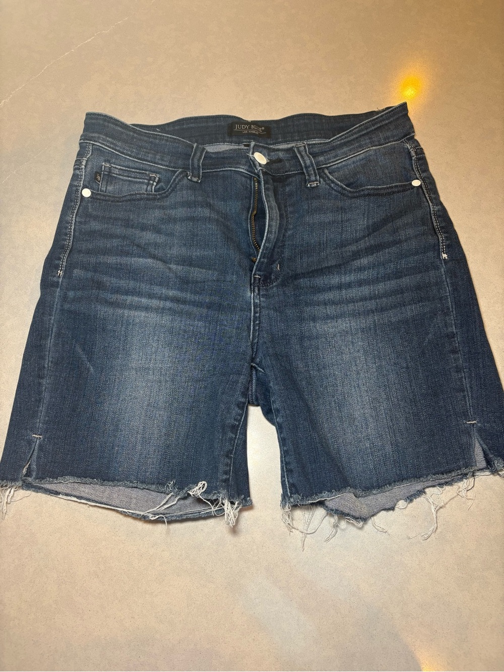 Judy Blue Raw Hem Dark Indigo Jean Shorts